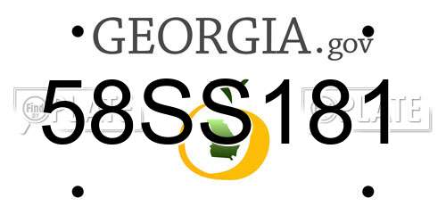 58SS181 Georgia License Plate