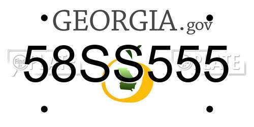 58SS555 Georgia License Plate