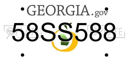 58SS588 Georgia License Plate