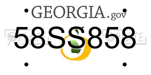 58SS858 Georgia License Plate