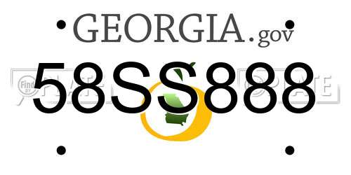 58SS888 Georgia License Plate