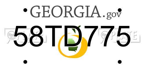 58TD775 Georgia License Plate