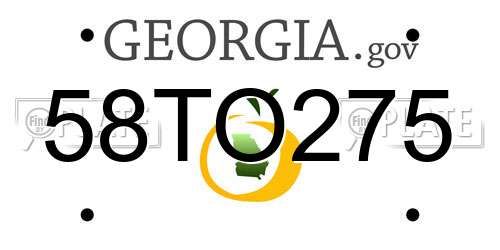 58TO275 Georgia License Plate