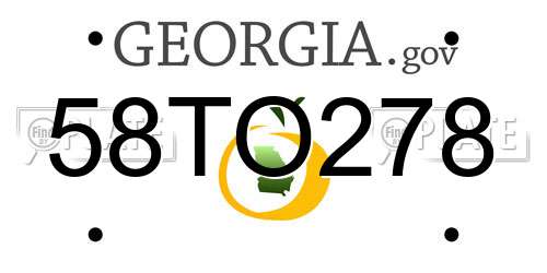 58TO278 Georgia License Plate