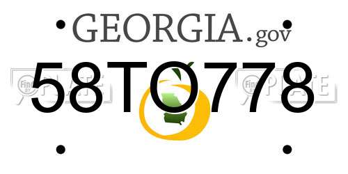 58TO778 Georgia License Plate
