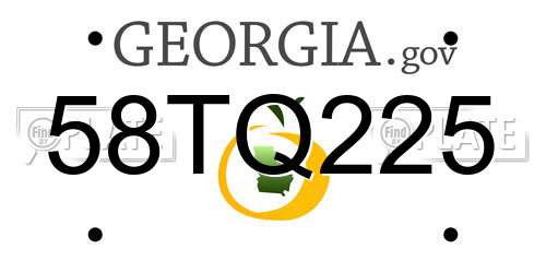 58TQ225 Georgia License Plate