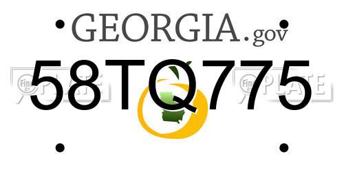 58TQ775 Georgia License Plate