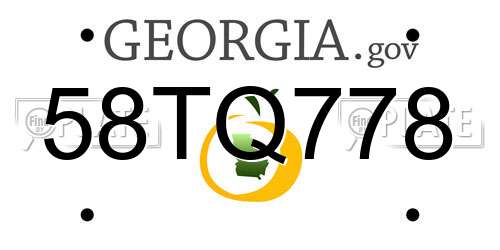 58TQ778 Georgia License Plate