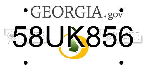 58UK856 Georgia License Plate