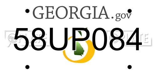58UP084 Georgia License Plate