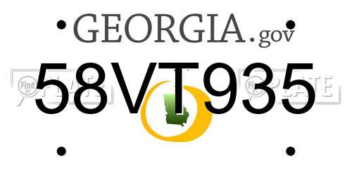 58VT935 Georgia License Plate
