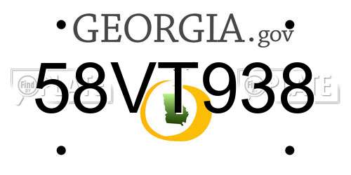 58VT938 Georgia License Plate