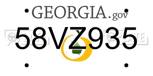 58VZ935 Georgia License Plate