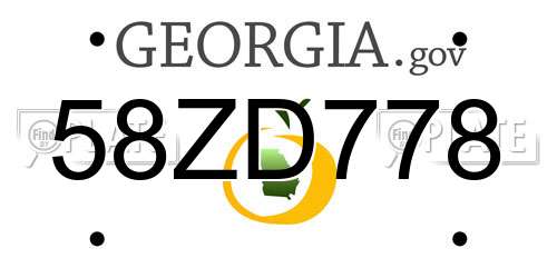 58ZD778 Georgia License Plate