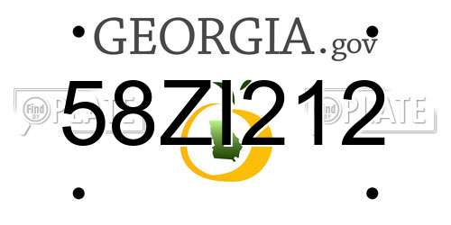 58ZI212 Georgia License Plate