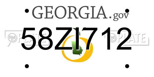 58ZI712 Georgia License Plate