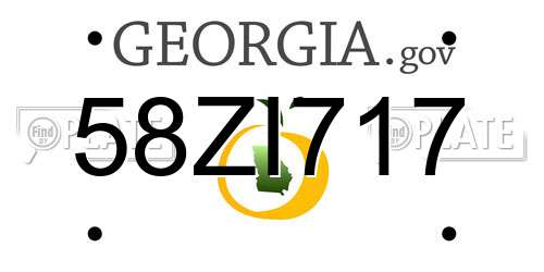 58ZI717 Georgia License Plate