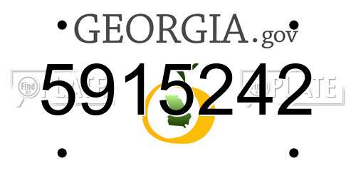 5915242 Georgia License Plate