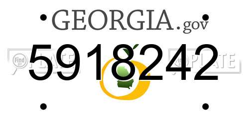 5918242 Georgia License Plate