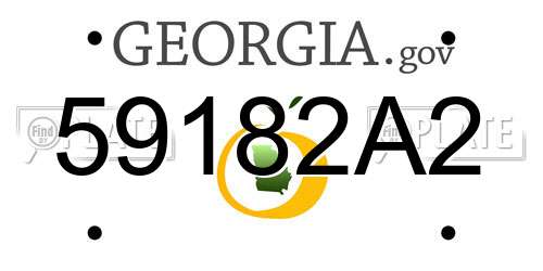 59182A2 Georgia License Plate