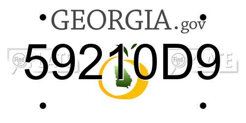59210D9 Georgia License Plate