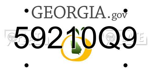 59210Q9 Georgia License Plate