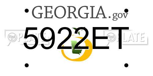 5922ET Georgia License Plate