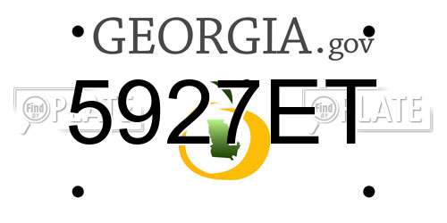 5927ET Georgia License Plate