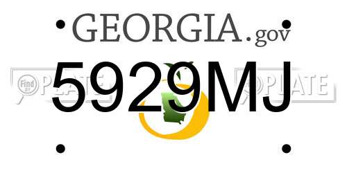 5929MJ Georgia License Plate