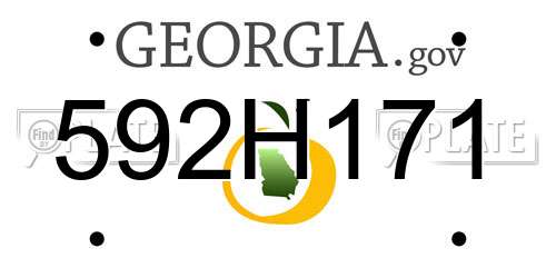 592H171 Georgia License Plate