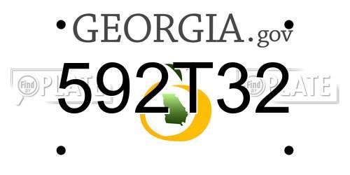 592T32 Georgia License Plate