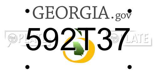 592T37 Georgia License Plate