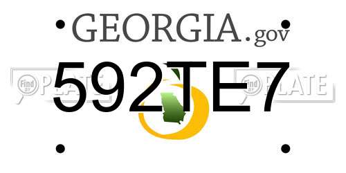 592TE7 Georgia License Plate