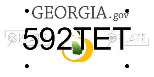 592TET Georgia License Plate