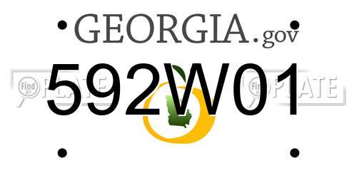592W01 Georgia License Plate