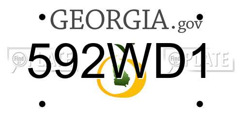 592WD1 Georgia License Plate