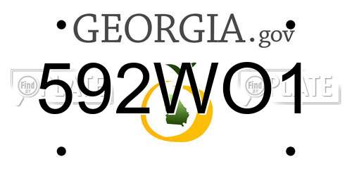 592WO1 Georgia License Plate