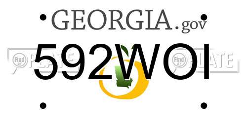 592WOI Georgia License Plate