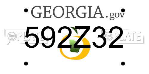 592Z32 Georgia License Plate