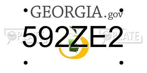 592ZE2 Georgia License Plate
