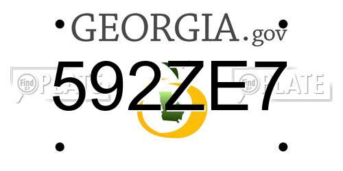 592ZE7 Georgia License Plate