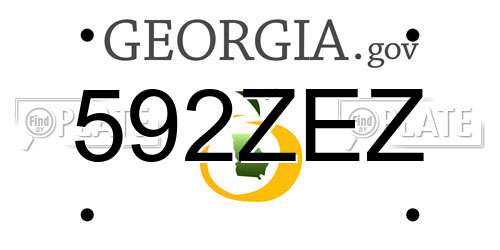 592ZEZ Georgia License Plate