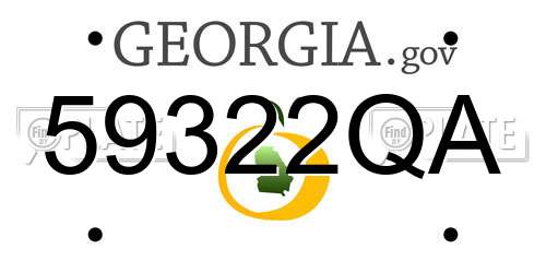59322QA Georgia License Plate