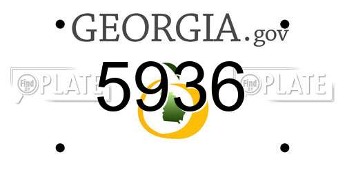5936 Georgia License Plate