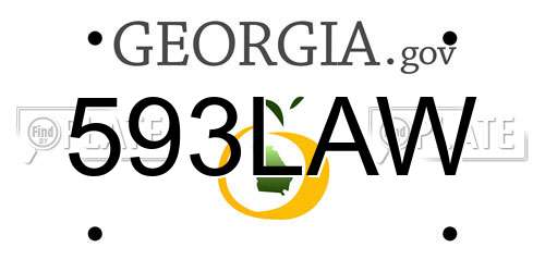 593LAW Georgia License Plate