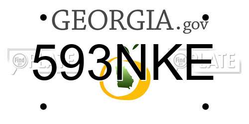 593NKE Georgia License Plate