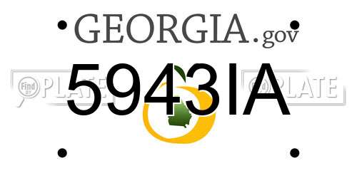 5943IA Georgia License Plate