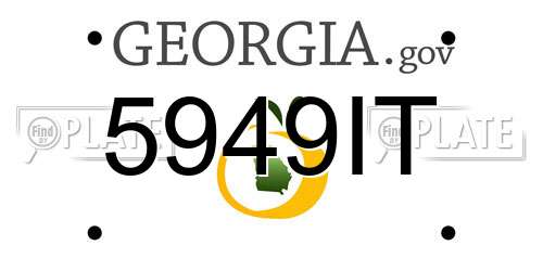 5949IT Georgia License Plate