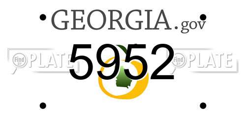 5952 Georgia License Plate