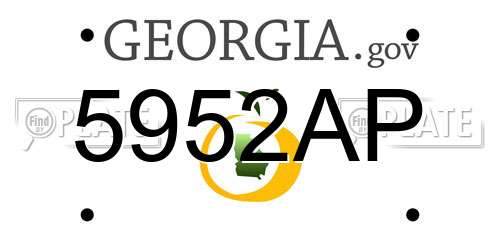 5952AP Georgia License Plate